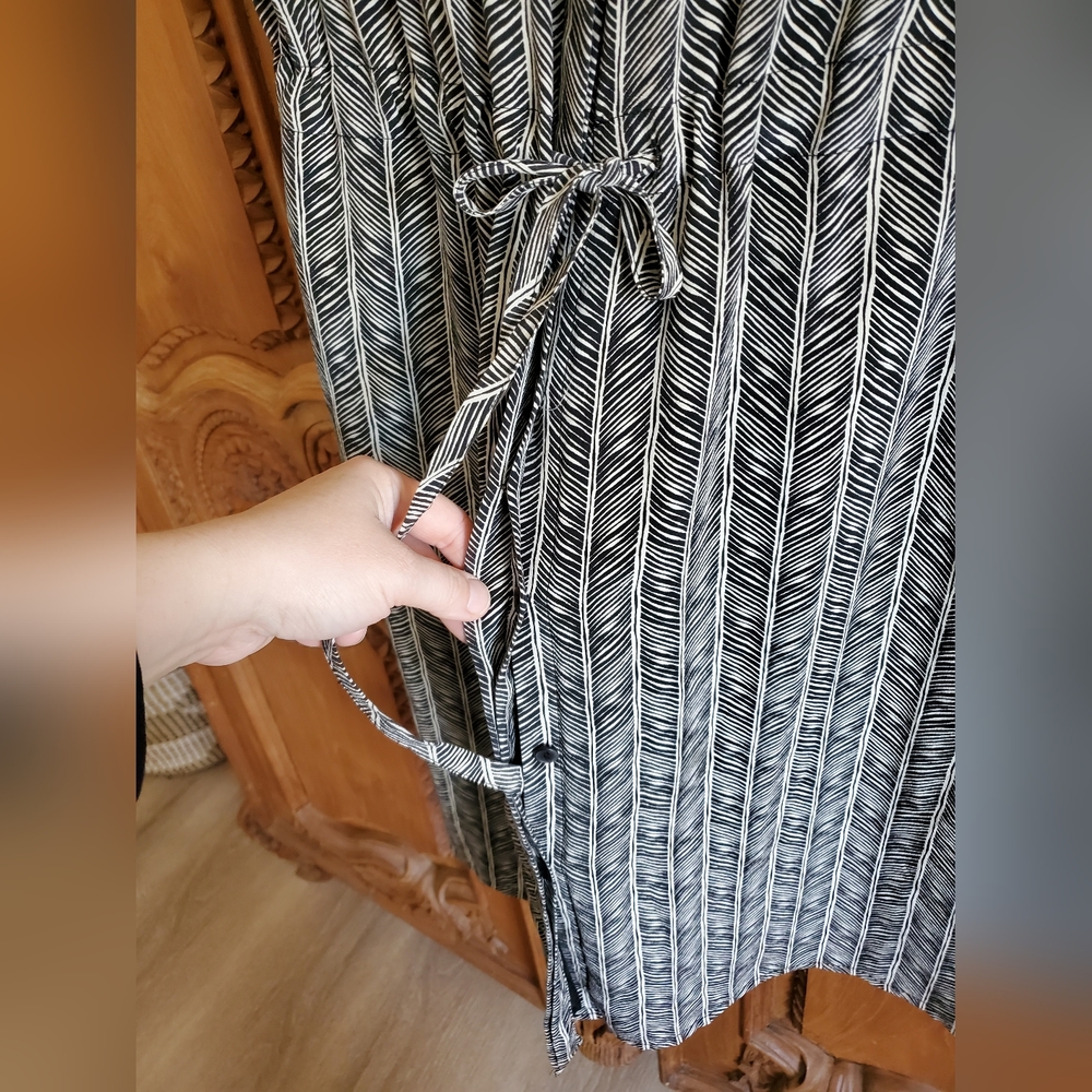 PENDELTON herringbone Pattern MIDI SILK Dress Sleeveless Buttondown Size Medium - Picture 4 of 12